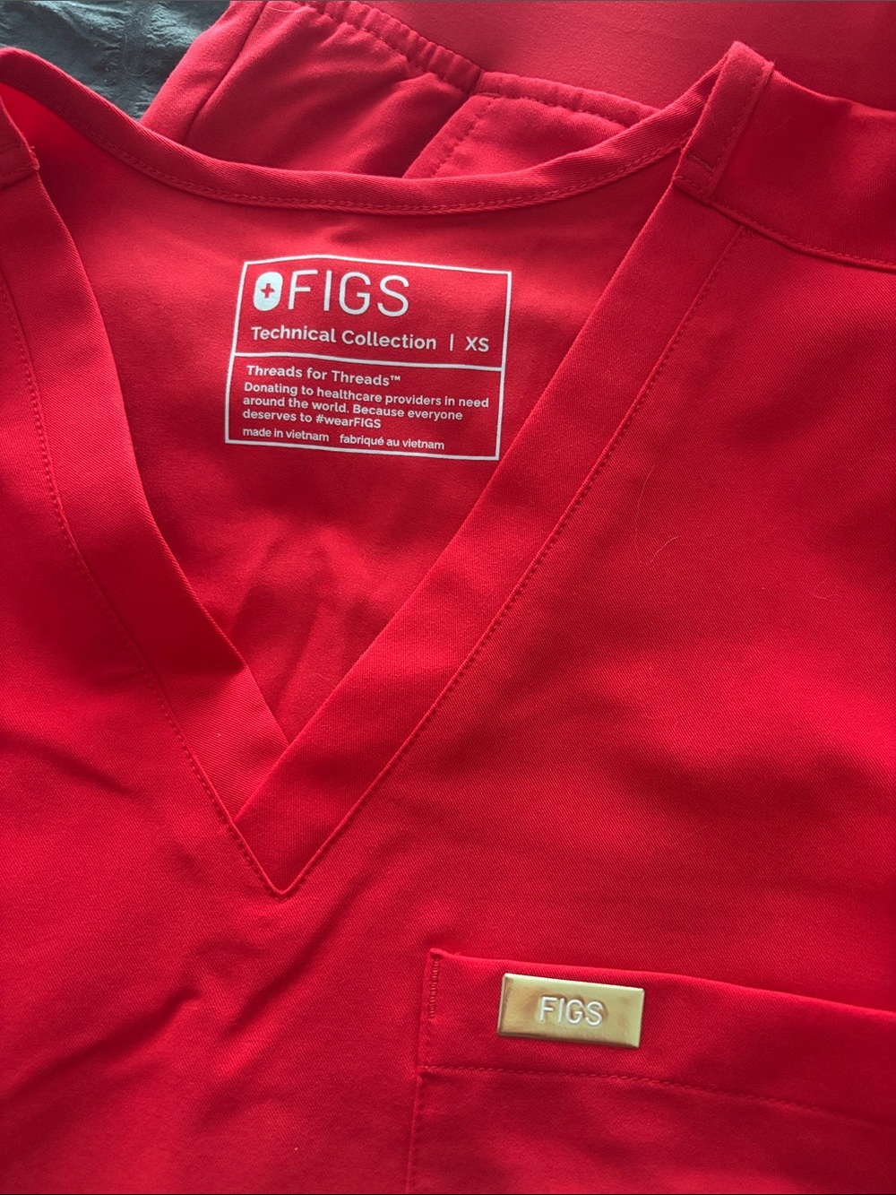 Figs Bright Red Women's Jogger Set - Picture 2 of 5
